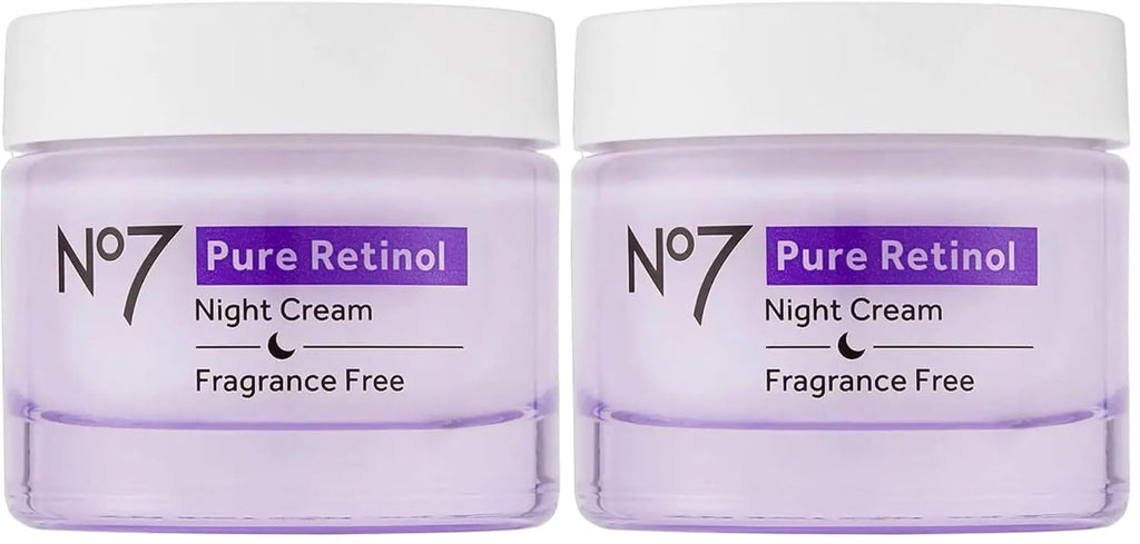 Pure Retinol Night Cream - Collagen-Boosting Retinol Cream That Visibly Smoothes, Plumps & Firms Complexion - Dermatologist Approved & Fragrance-Free (1.69 Fl Oz) (Pack of 2)