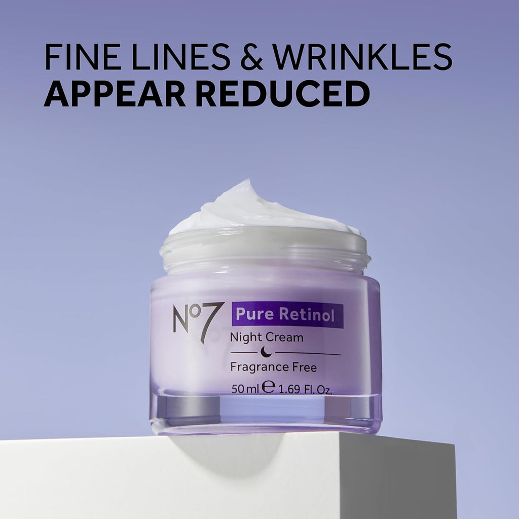 Pure Retinol Night Cream - Collagen-Boosting Retinol Cream That Visibly Smoothes, Plumps & Firms Complexion - Dermatologist Approved & Fragrance-Free (1.69 Fl Oz) (Pack of 2)